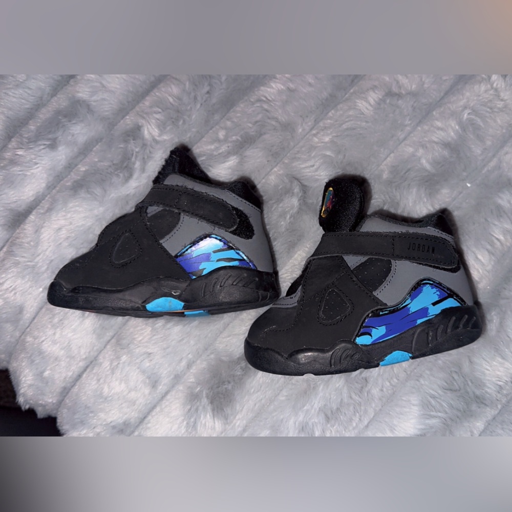 Jordan Kids Black and Blue Sneakers